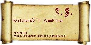 Koleszár Zamfira névjegykártya